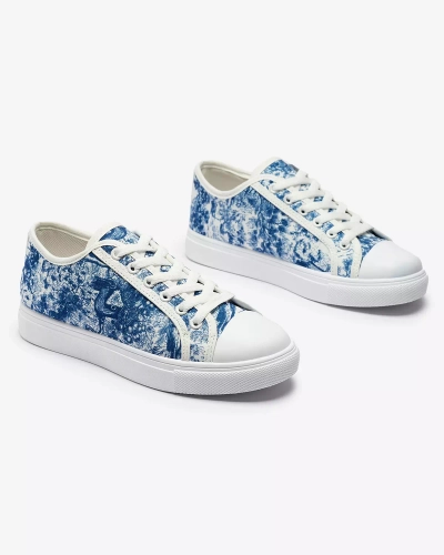 Tennis bleu et blanc à imprimé Denoll- Footwear