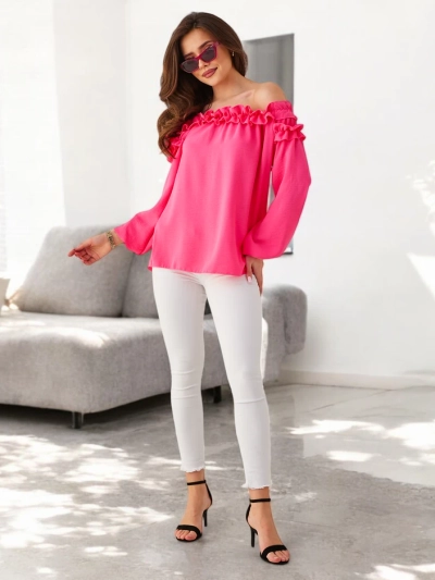 Blouse femme sans épaule Royalfashion avec volants