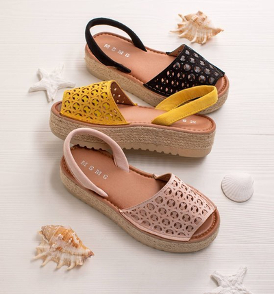 Sandales plates-formes ajourées jaunes Tieva - Footwear