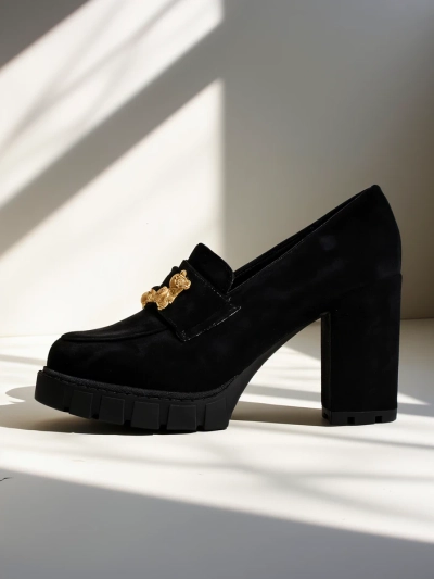 Katherine Elegante Escarpins Noirs en Daim