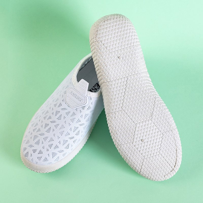 Sneakers femme blanches ajourées slip on Agla - Chaussures