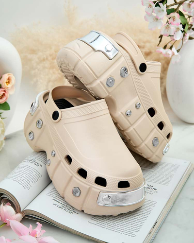 Royalfashion Tongs en caoutchouc pour femme avec ornements Kiroo