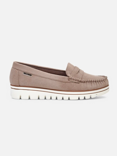 Luna Élégance des mocassins beiges en cuir écologique