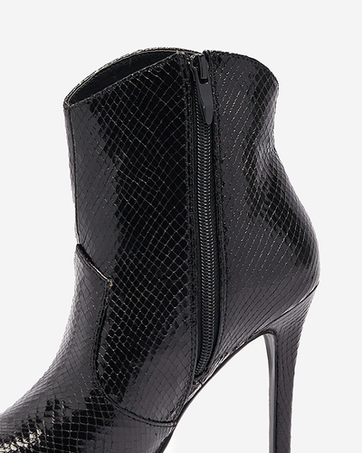 Bottes à talons aiguilles noires avec gaufrage Meshlia - Chaussures