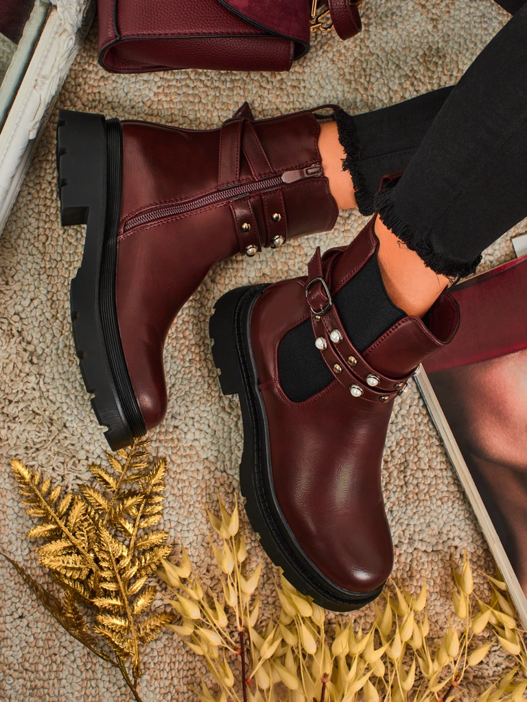 Bottines montantes pour femmes en cuir écologique Pearl Mist