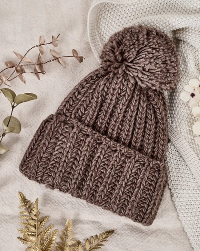 Bonnet tricoté pour femme Royalfashion avec pompon