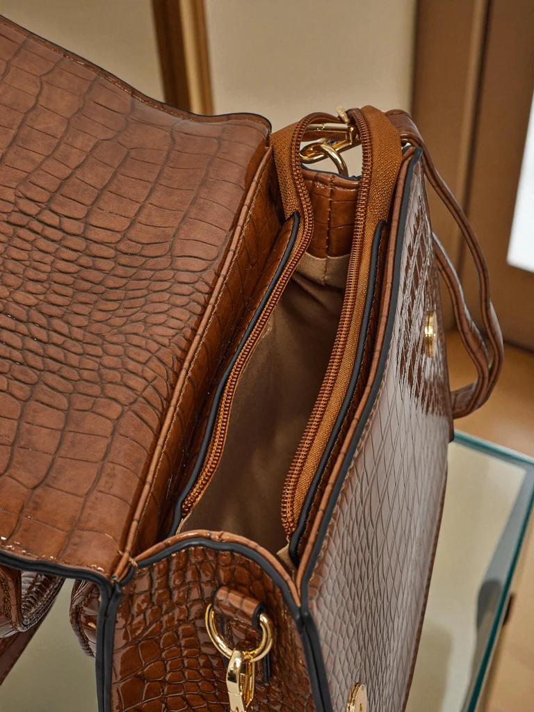 Petit sac à main verni pour femme en cuir écologique Veluna