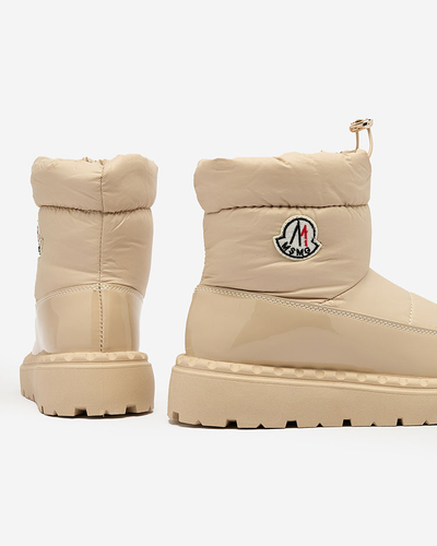 Royalfashion Bottes de neige à enfiler pour femme de couleur beige Ireda
