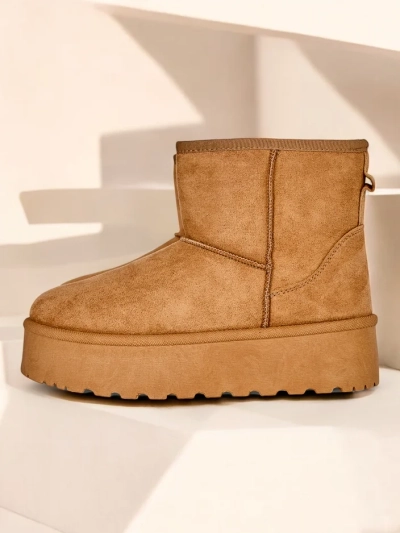 Royalfashion Bottes courtes ressemblant à des bottes de neige pour femmes Eforte