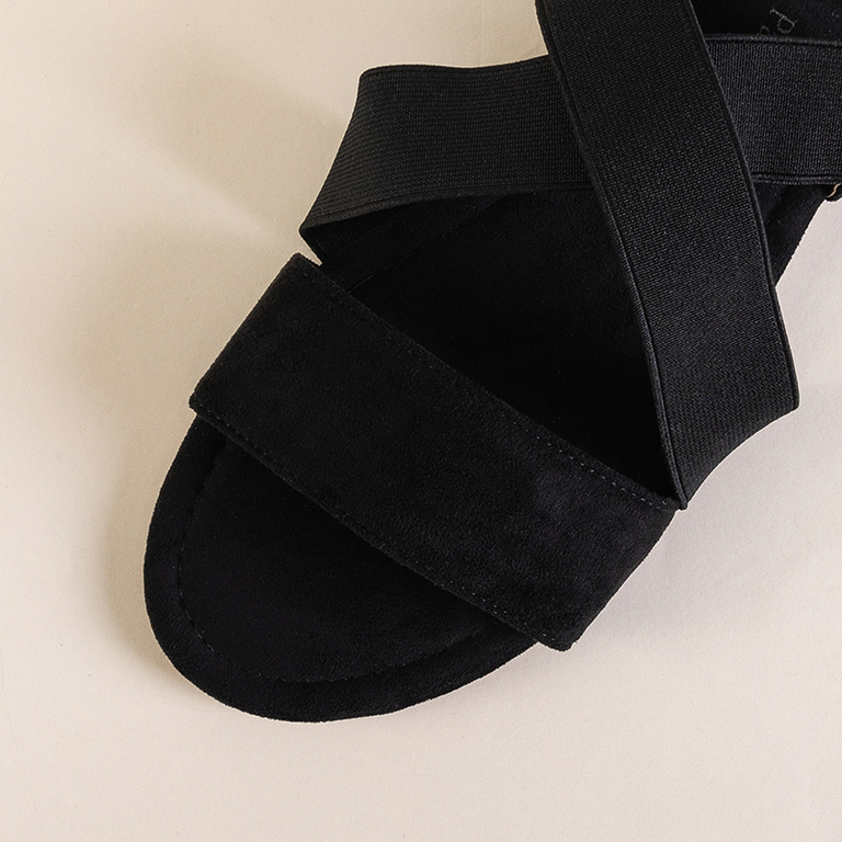 Sandales éco-daim noires pour femmes Wiledan - Chaussures