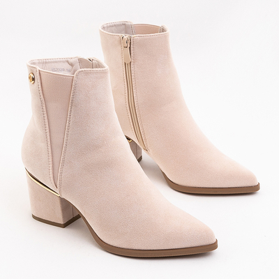 Bottes classiques pour femmes beiges sur le poste Asya - Chaussures