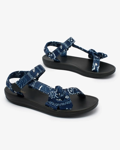 Royalfashion Sandales pour femmes bleu marine avec nœud Oyall