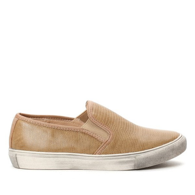 Brązowe slip on Xiomara- Obuwie