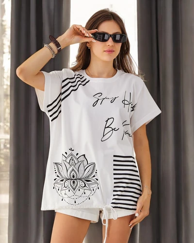 T-shirt en coton pour femme Royalfashion avec impression