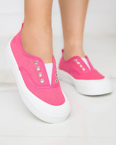 OUTLET Baskets femme rose foncé avec une semelle plus épaisse Askol- Shoes