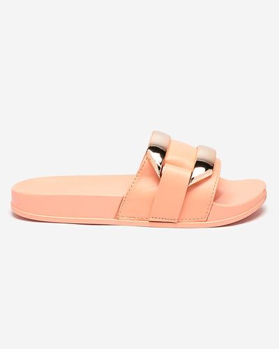 Chaussons femme orange avec ornement doré Serina - Footwear