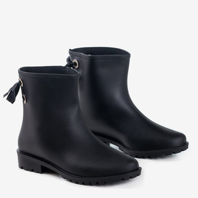 Bottes en caoutchouc mat pour femmes noires Ventilateurs - Chaussures 1