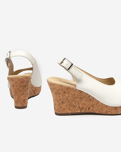 Sandales blanches pour femmes à talon compensé Erona- Footwear