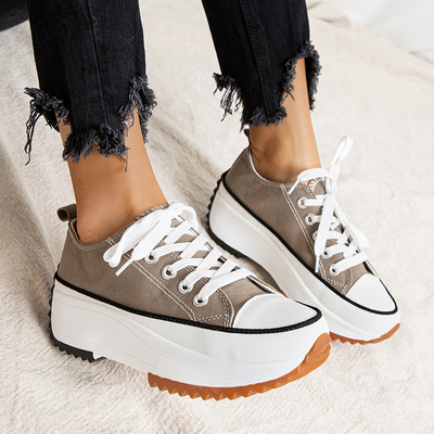 Baskets plateforme femme kaki Vinesa - Chaussures