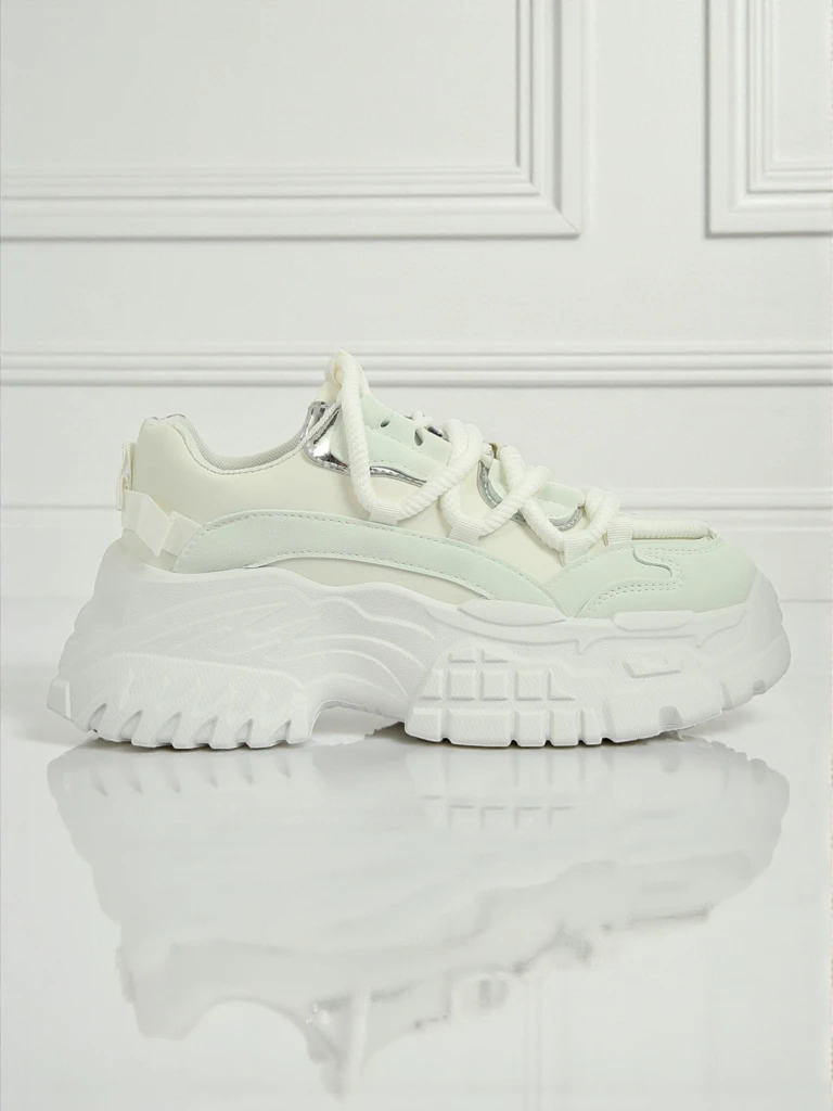 Sneakers pour femmes Artemisia Bianca sur plateforme en cuir écologique de 6,5 cm