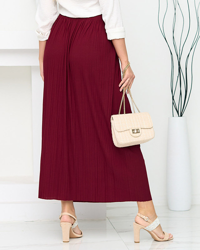 Jupe midi plissée bordeaux pour femme - Footwear
