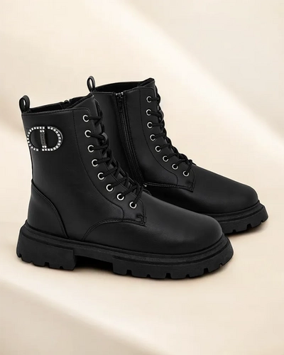 Royalfashion Bottines pour femmes en cuir éco Enoll