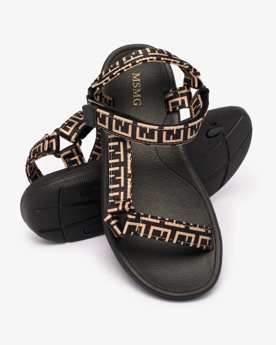 Royalfashion Sandales de sport pour femmes noires et marron avec imprimé Iberifa