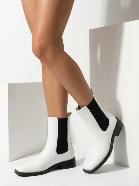 Bottines Astra Blanches en Cuir Élégantes pour Femmes pour l'Automne