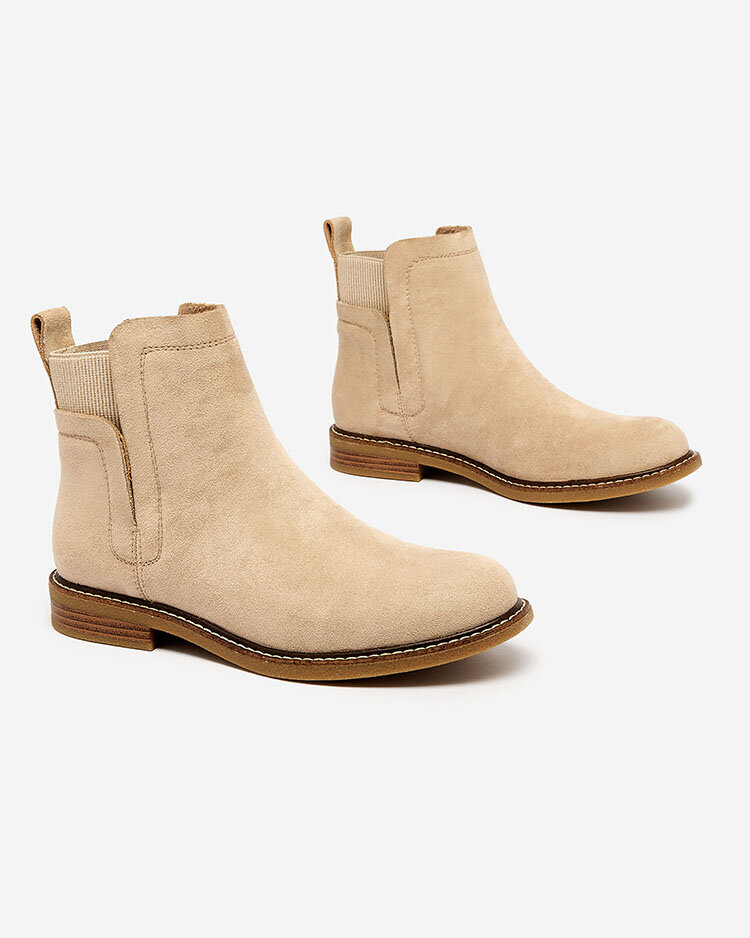 Royalfashion Beige femmes eco-suede Veysi bottes a'la sable talons