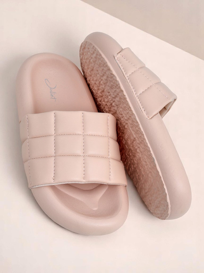 Royalfashion Claquettes plates pour femmes Quilt Walk