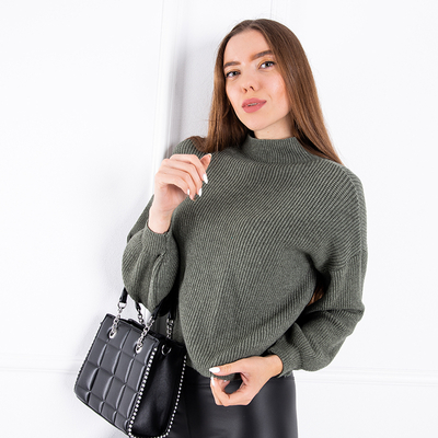 Pull col roulé vert - Vêtements