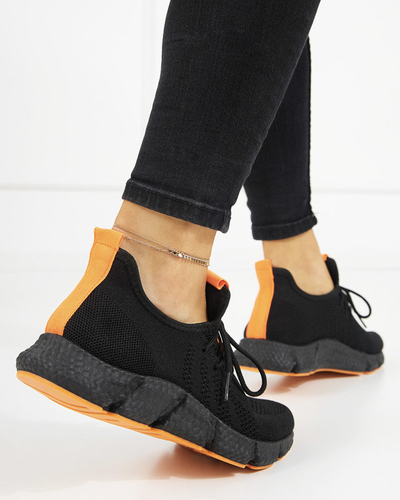 Chaussures de sport femme Bommgi noir et orange - Chaussures