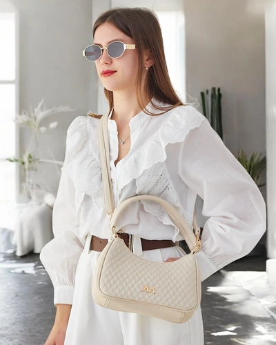 Royalfashion Sac à main pour femmes élégant en cuir écologique avec matelassage.