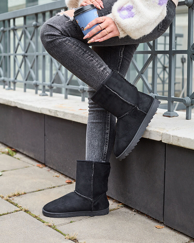 Royalfashion Noir bottes a'la bottes de neige pour femmes Leaner