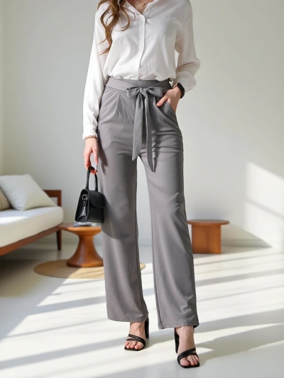 Pantalons larges pour femmes Royalfashion avec ceinture