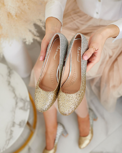 Royalfashion Escarpins à talon aiguille Yapunni pour femme Argent-doré