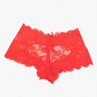 Boxer femme dentelle rouge GRANDE TAILLE - Sous-vêtement