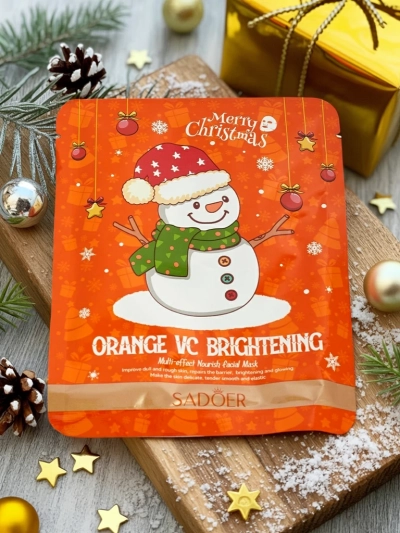 Masque facial en tissu de Noël à la vitamine C - Illuminateur