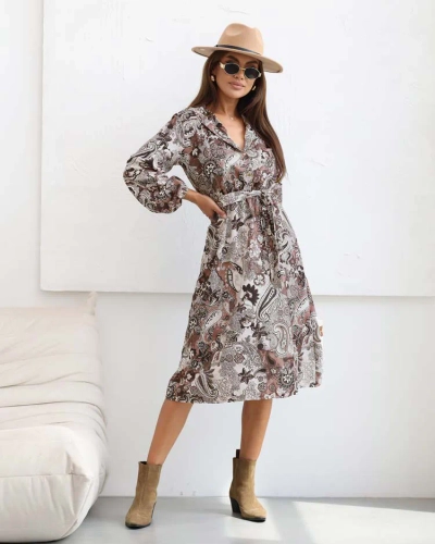 Royalfashion Robe midi imprimée pour femme