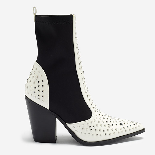 OUTLET Santiags blanches sur tige haute avec jets Ricci - Footwear