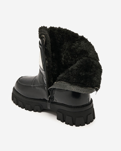 Royalfashion Noir chaussures enfants a'la bottes de neige Fesifa