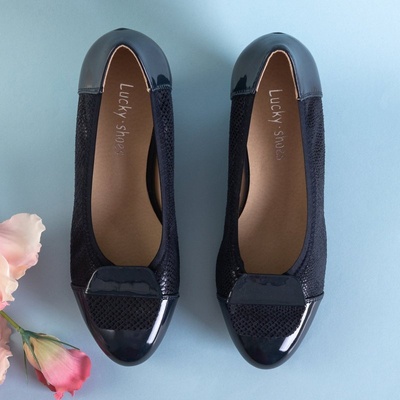 OUTLET Escarpins compensés bleu marine pour femmes Noemia - Chaussures
