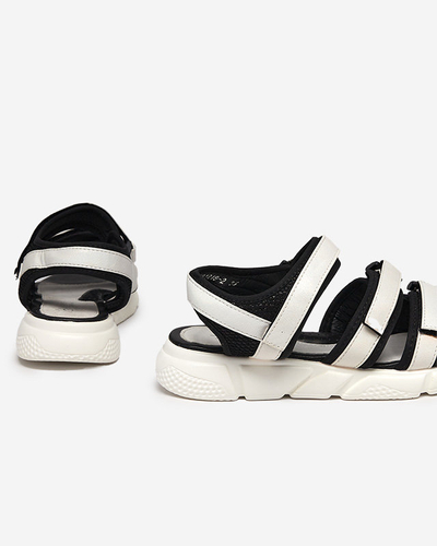 Sandales pour filles fermées par velcro en blanc Mumin-Shoes