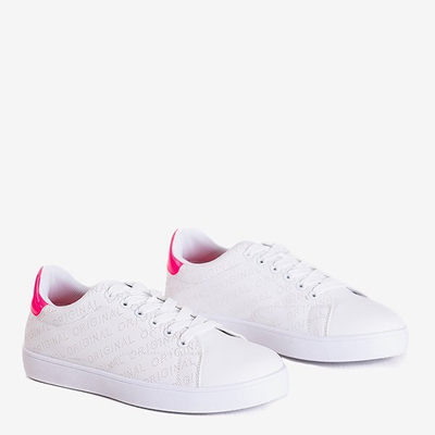 Baskets blanches pour femmes avec empiècements rose fluo de Noriko - Footwear