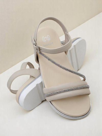 Sandales compensées Royalfashion pour femmes avec strass Magnol