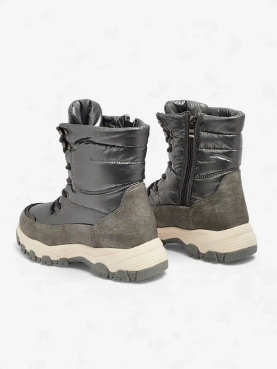 Bottines pour Femmes Aurora Argentées Écologiques Décontractées pour l'Hiver