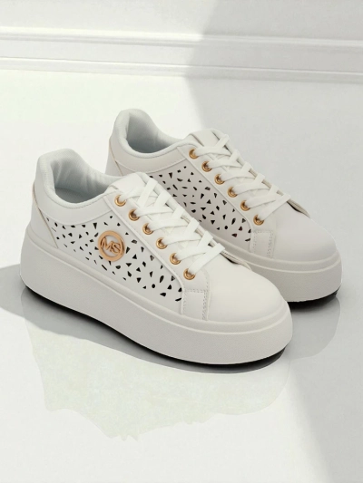 Aurelia Bianca – Sneakers Plateforme Blanches Royalfashion Écru