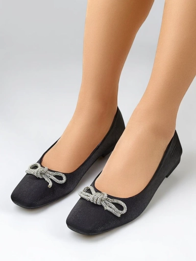 Royalfashion Ballerines pour femmes avec un nœud et brillance Ofenal