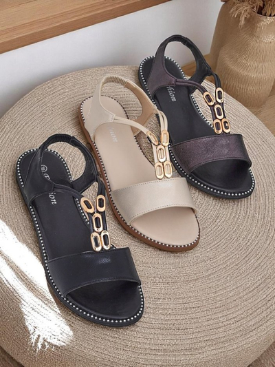 Royalfashion Sandales pour femmes avec lanières décoratives Siena Glow