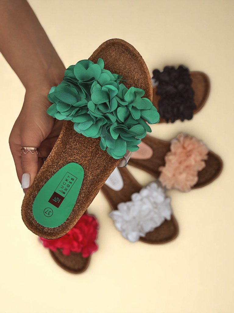 Royalfashion Claquettes pour femmes avec fleurs Flora Soft